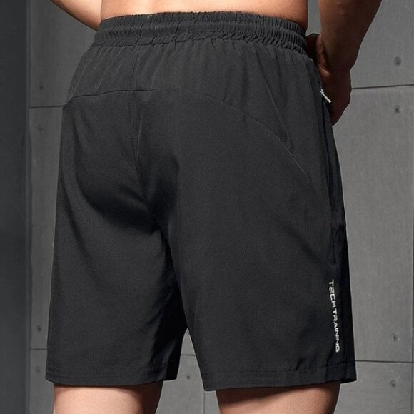 Black Casual Men's Summer Sports Shorts - Picture 5 of 5